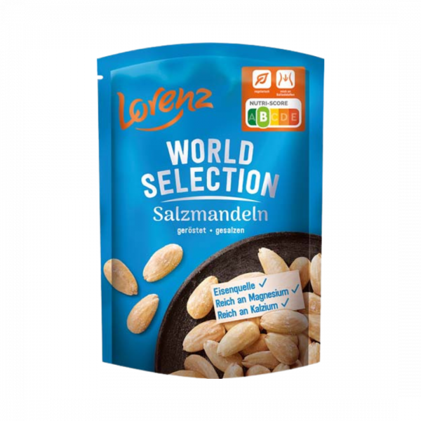 Lorenz World Selection Salzmandeln, geroestet und gesalzen, 100 Gramm